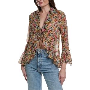 Dress Forum Flower Bed Ruffle Tie Front Blouse
